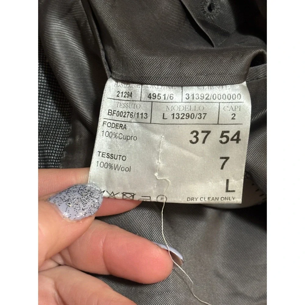 Canali Mens Grey Micro Pattern Two‎ Button Suit Jacket Blazer Made in Italy